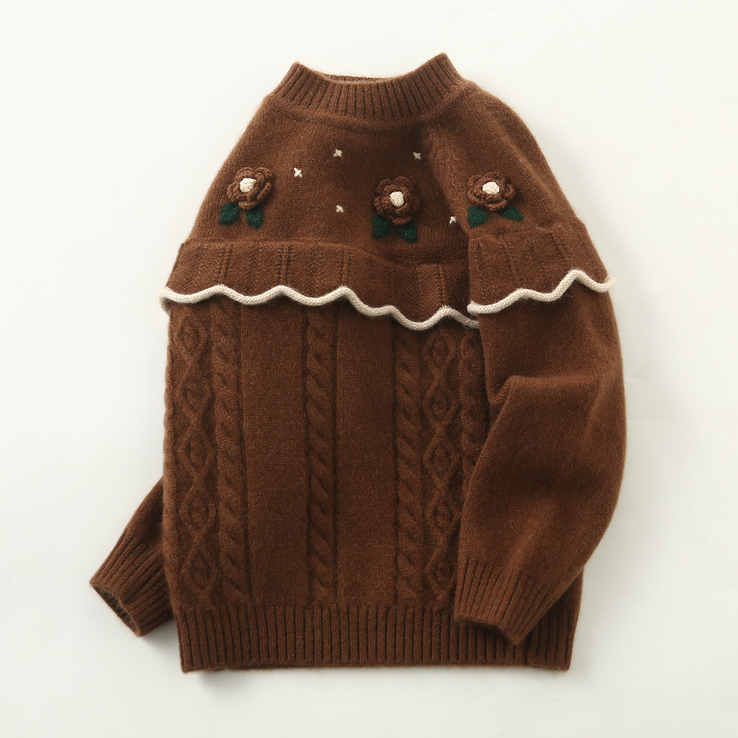 女童100%纯羊绒衫儿童新款毛衣