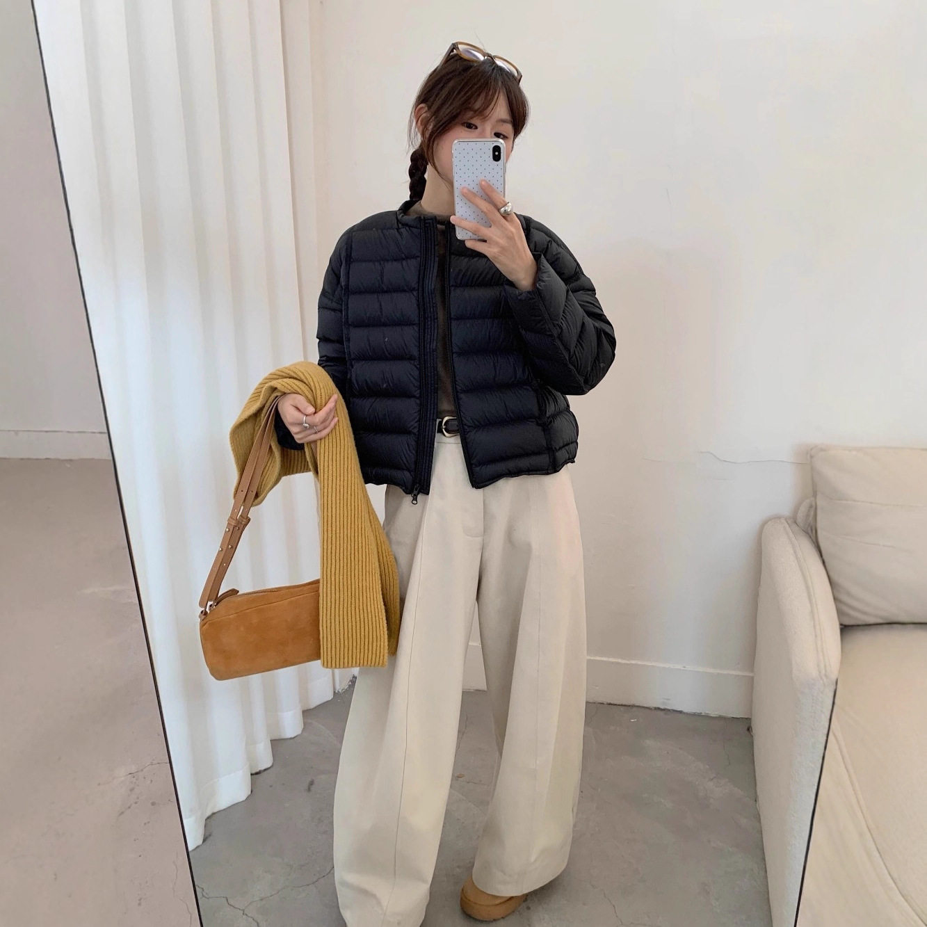 超好看排骨羽绒服女短款2026新款韩版圆领极简风白鸭绒保暖外套潮
