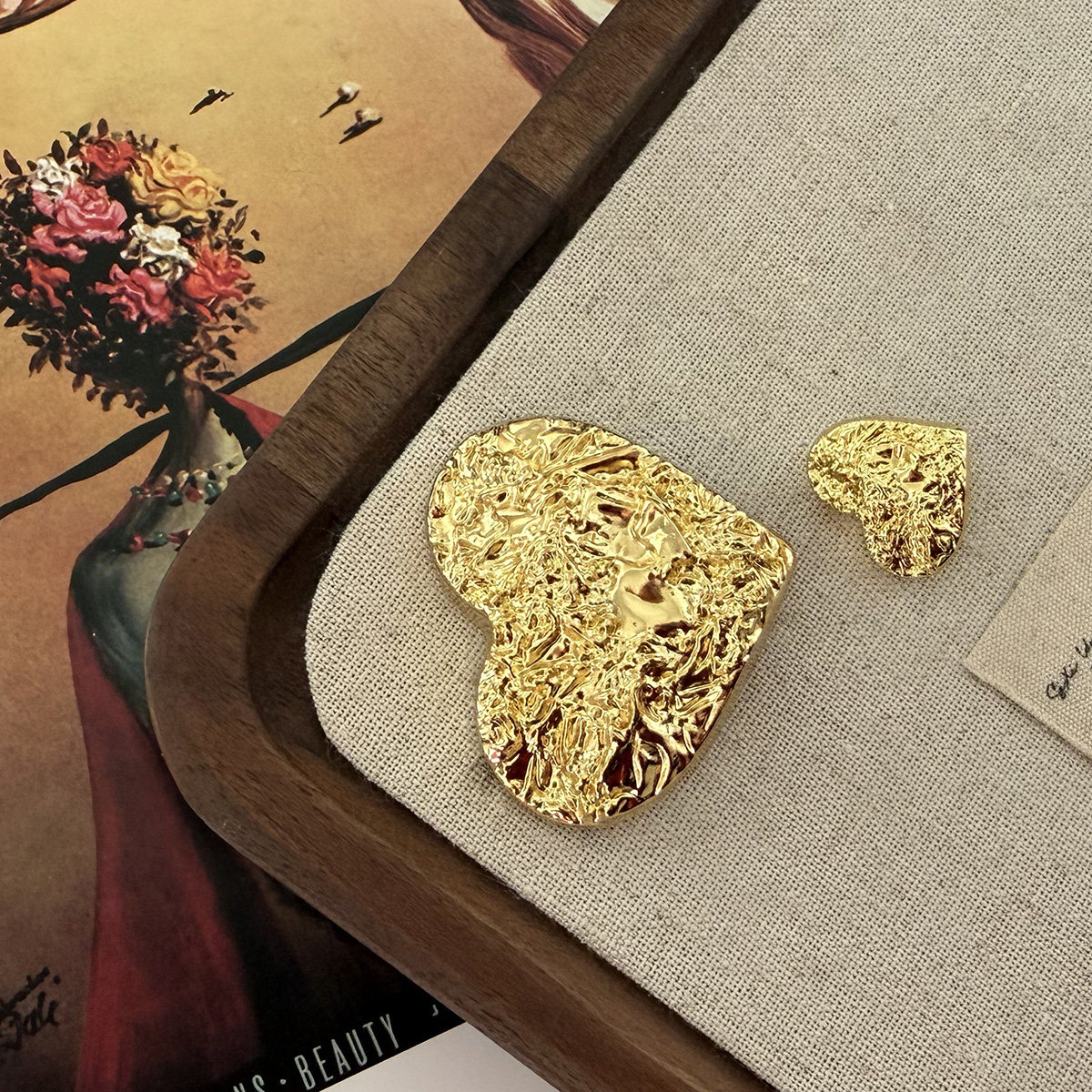 高级感金色褶皱爱心金属纽扣皮草大衣马甲装饰扣西服毛衣风衣扣子,居家布艺,纽扣,淘宝优惠券,粉丝福利购,淘宝优惠卷