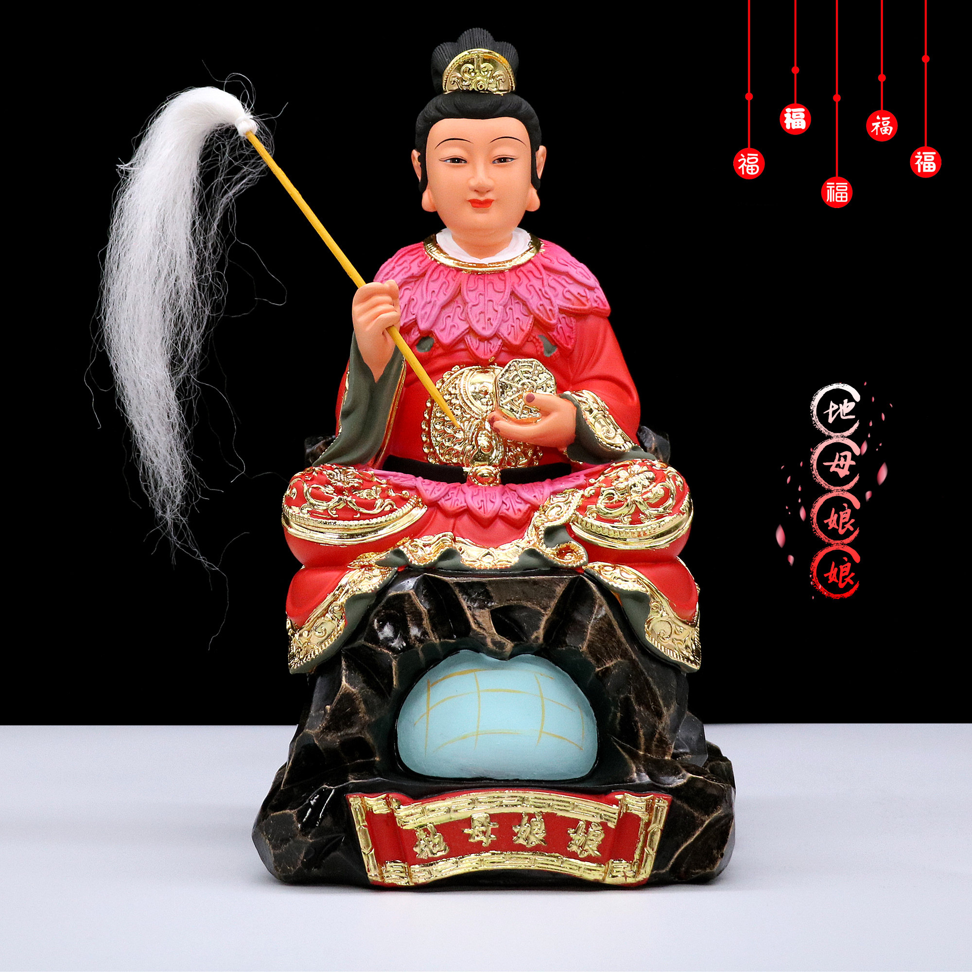 包邮12寸地母娘娘神像后土娘娘佛像大地之母元君像树脂工艺品摆件