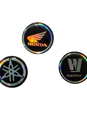 适用摩托车豪爵YAMAHA雅马哈车标本田HONDA贴纸车标圆型logo靠背