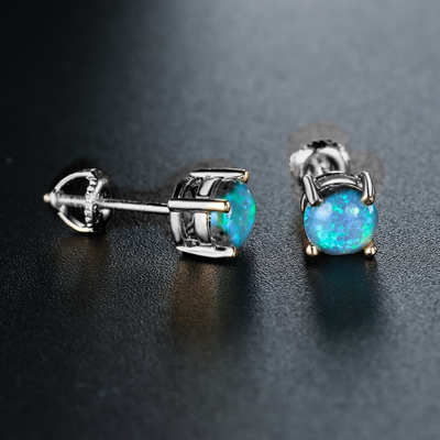 9413·针925银【原创欧泊opal系列·粉】设计师澳宝耳饰