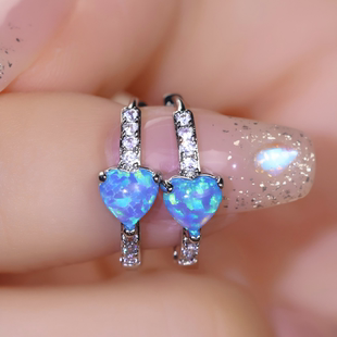 9031·针925银 欧泊opal系列 设计师款 耳饰 原创澳宝