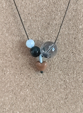 原创新中式大颗水晶珠子项链小众设计高级感气质百搭锁骨链女颈链