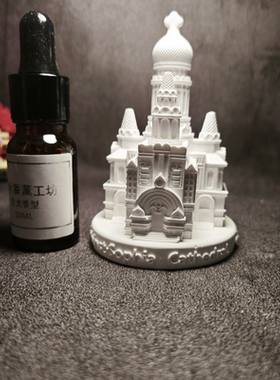 法式温柔风白色建筑香薰摆件