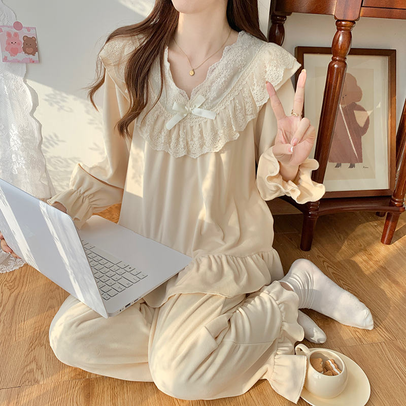 秋冬季休闲保暖家居睡衣女