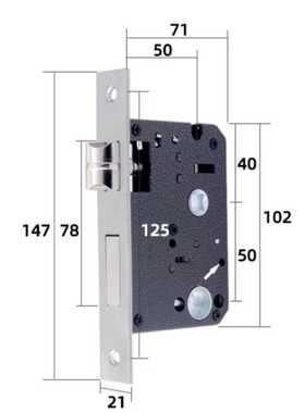 老式双舌老款门锁静音锁体反锁室内门锁体锁舌定制款5050 5045高