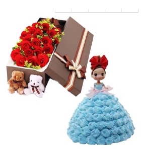 北京东城区天坛街道永定门外街道520玫瑰鲜花店配送生日蛋糕