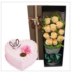 北京石景山区苹果园金顶广宁五里坨鲁谷520玫瑰鲜花店配送生日蛋