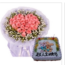 南澳县佛山市禅城区石湾镇张槎街520鲜花店配送生日蛋糕玫瑰