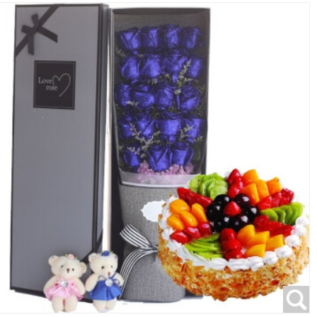 江门新会区世纪广场仁寿广场华润万家玫瑰花生日蛋糕鲜花店同城