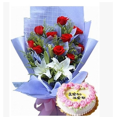 哈尔滨香坊区安乐健康路大庆路进乡街蛋糕店鲜花店配送生日蛋糕