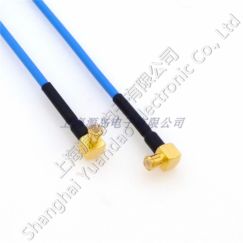 射频连接线MCX-JW双公头RG405/SFX-086 MCX90度公头-2半柔弯公