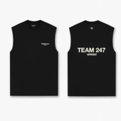 483 纯棉宽松运动内搭坎肩 夏季 数字印花T恤无袖 背心男士