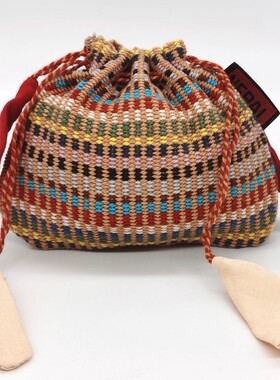 尼泊尔WSDO Nepali Thailly纯棉手织布首饰袋抽绳袋 收纳束口袋③