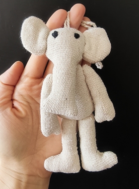 尼泊尔WSDO纯棉手织布手工缝制小象/大象挂件可爱包挂