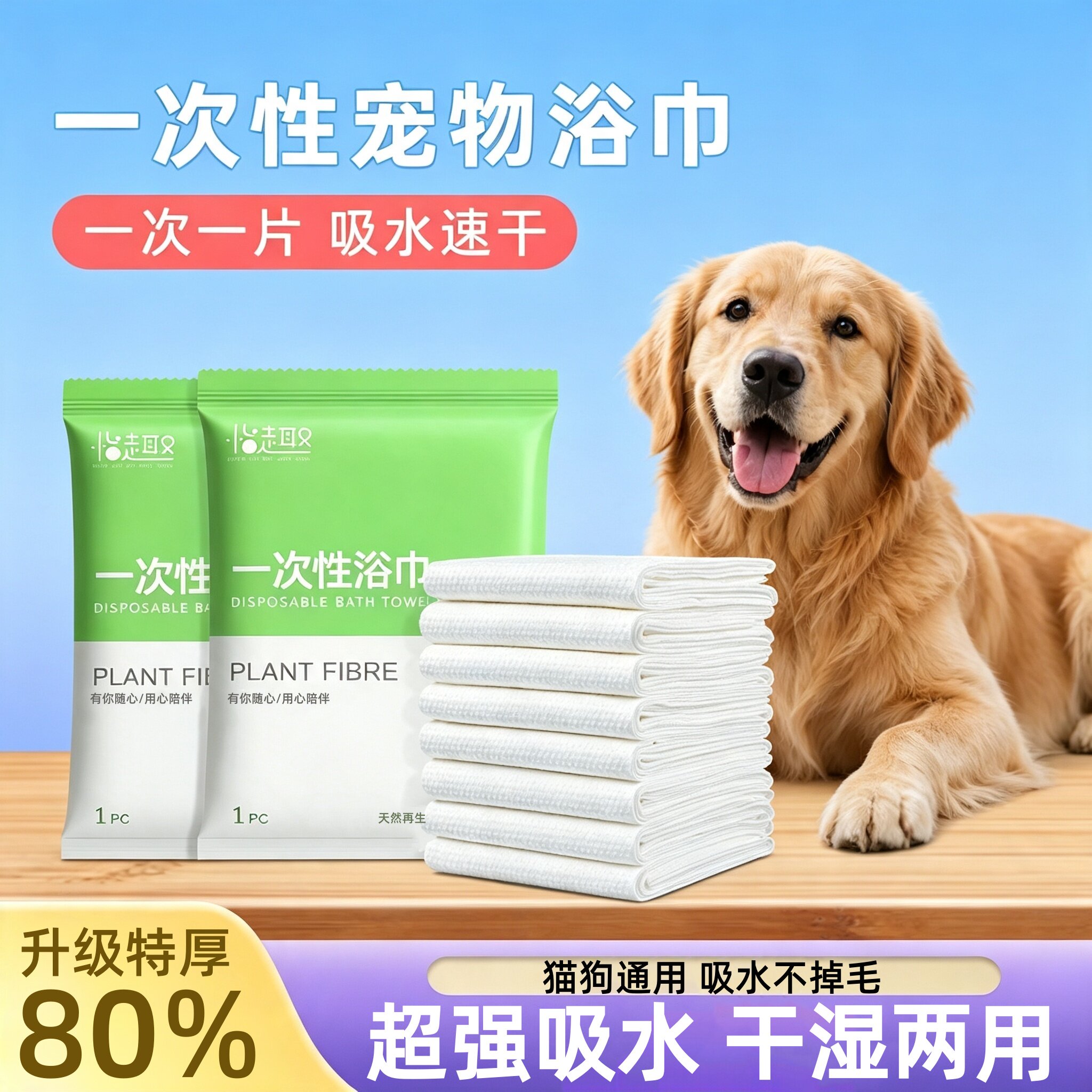 宠物一次性浴巾吸水毛巾狗狗浴巾