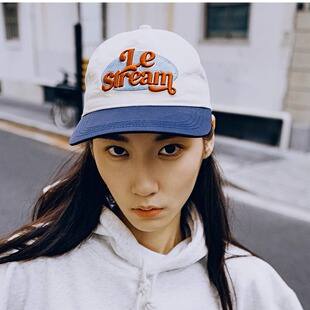 LeStream字母刺绣棒球帽男女弯檐帽美式 复古软顶鸭舌帽25FW新品