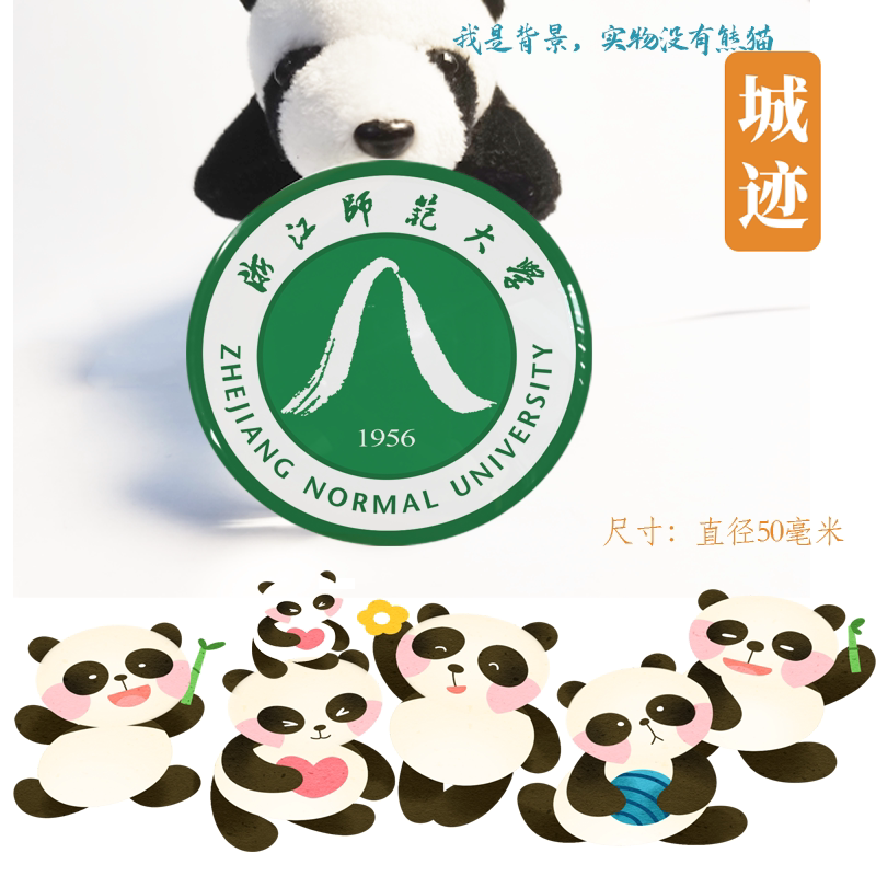 浙江师范大学冰箱贴校徽浙江师范大学纪念品校友伴手礼磁性贴装饰
