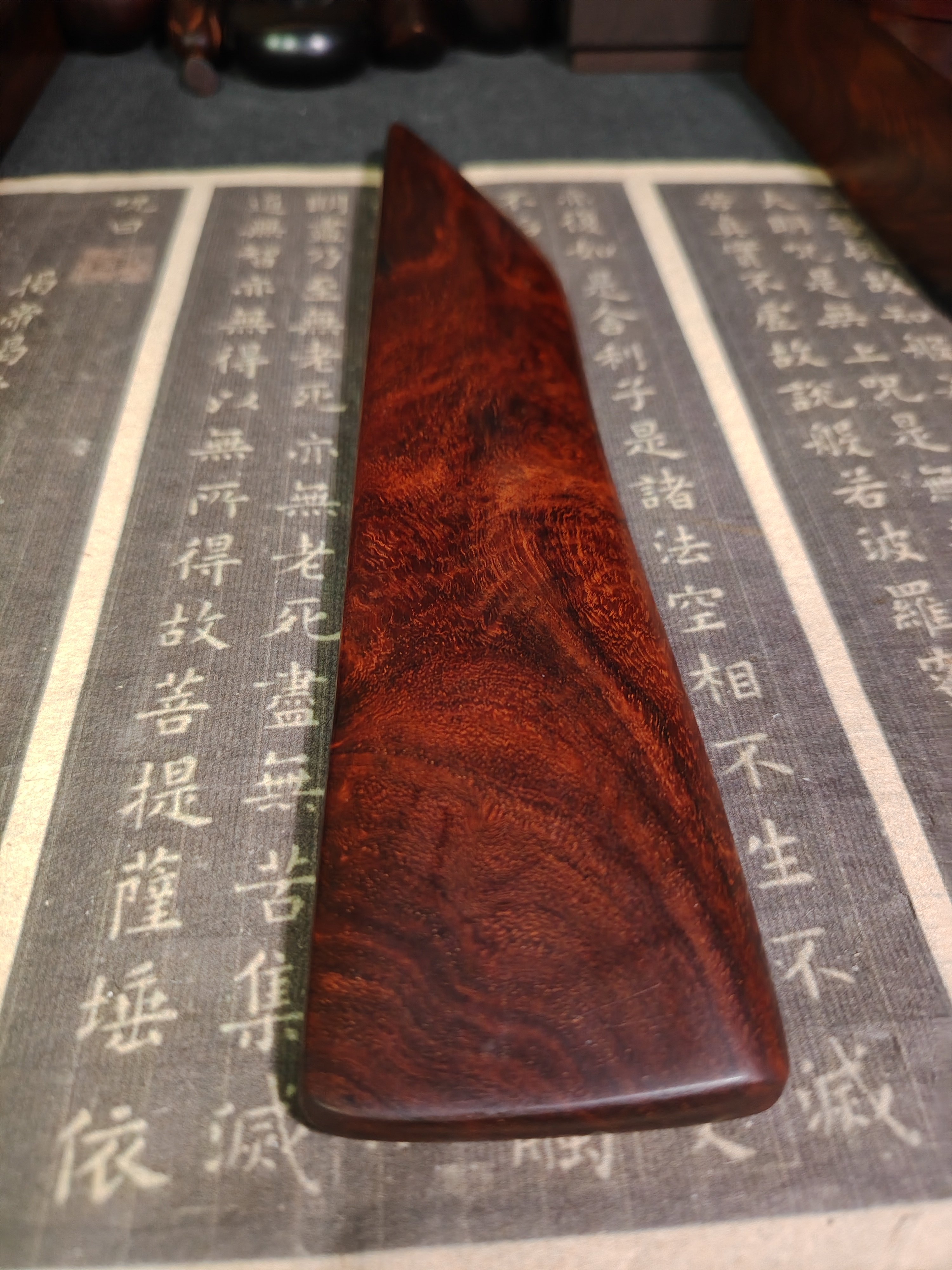 天然实木红木印度小叶紫檀随形木料戒尺小镇尺23.6*5.2*1.5