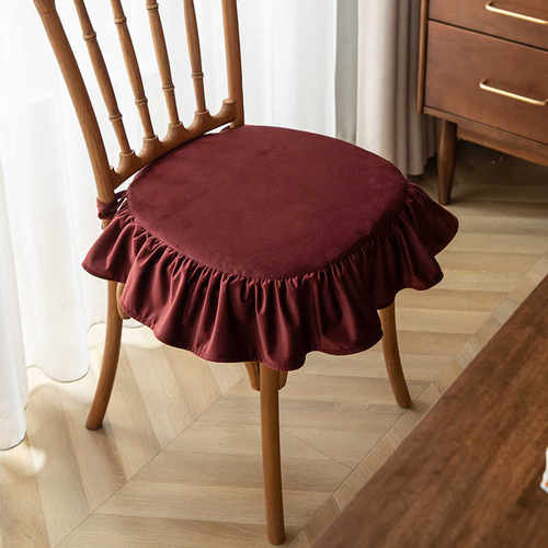 素色家用绒布四季凳子屁垫法式