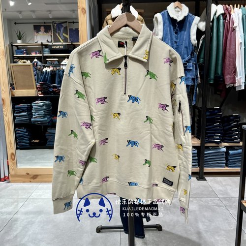 李维斯男士潮流涂鸦拉链套头卫衣