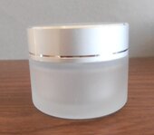 现货代应热销30G白色透明磨砂玻璃配电化铝盖分装 面霜膏霜瓶空瓶