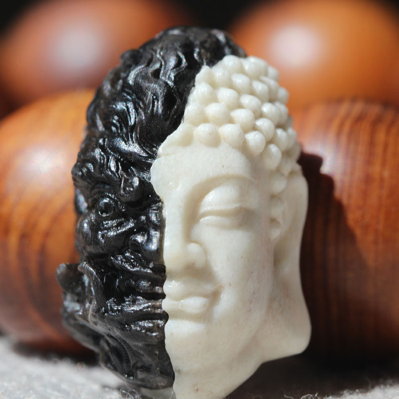 一念之间佛魔三通佛头背云星月菩提金刚百香籽手串配件配饰吊坠