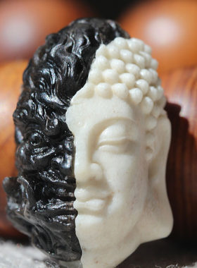 一念之间佛魔三通佛头背云星月菩提金刚百香籽手串配件配饰吊坠