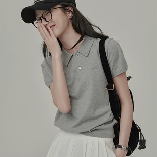 女 2025新款 经典 2.0复古针织短袖 t恤POLO衫