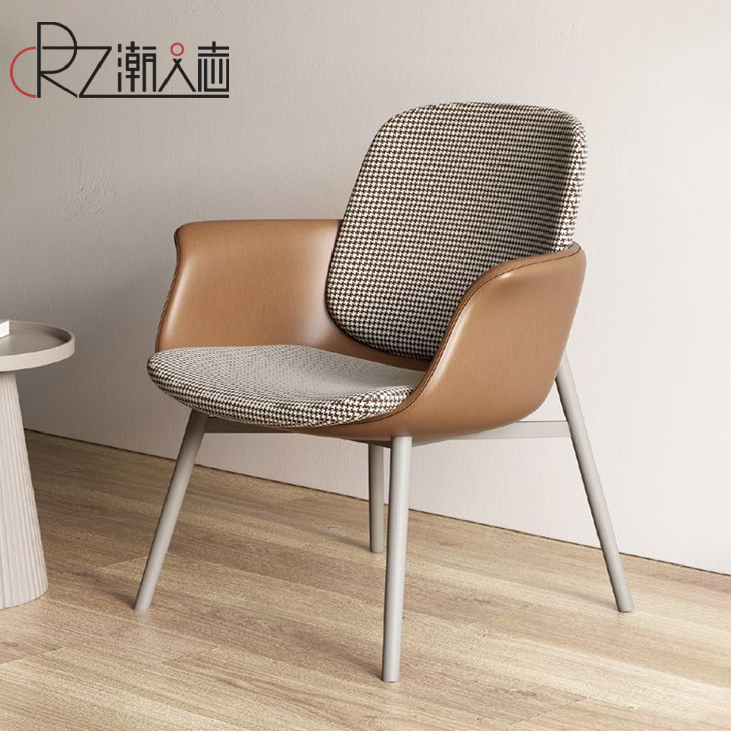 潮人志轻奢餐椅现代简约扶手椅子家用靠背椅会客洽谈椅舒适书桌椅