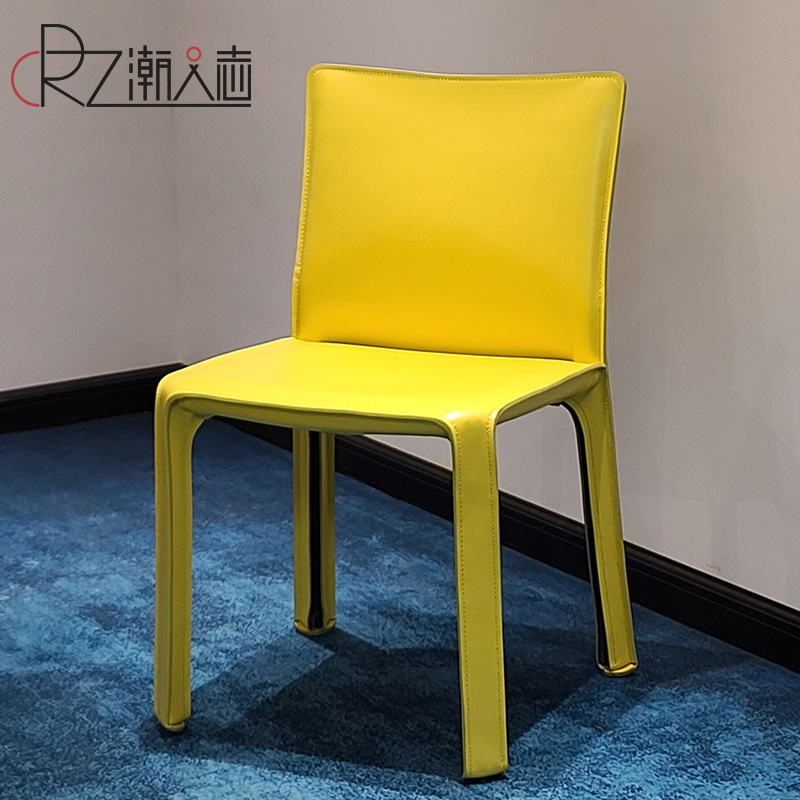 意式马鞍皮餐椅Cassina卡西纳cab412设计师艺术简约家用靠背椅子