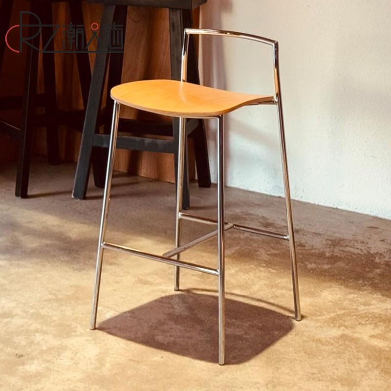 中古简约靠背吧椅家用高椅子铁艺酒吧椅现代简约高脚椅轻奢吧台凳,住宅家具,家用高脚椅,淘宝优惠券,粉丝福利购,淘宝优惠卷