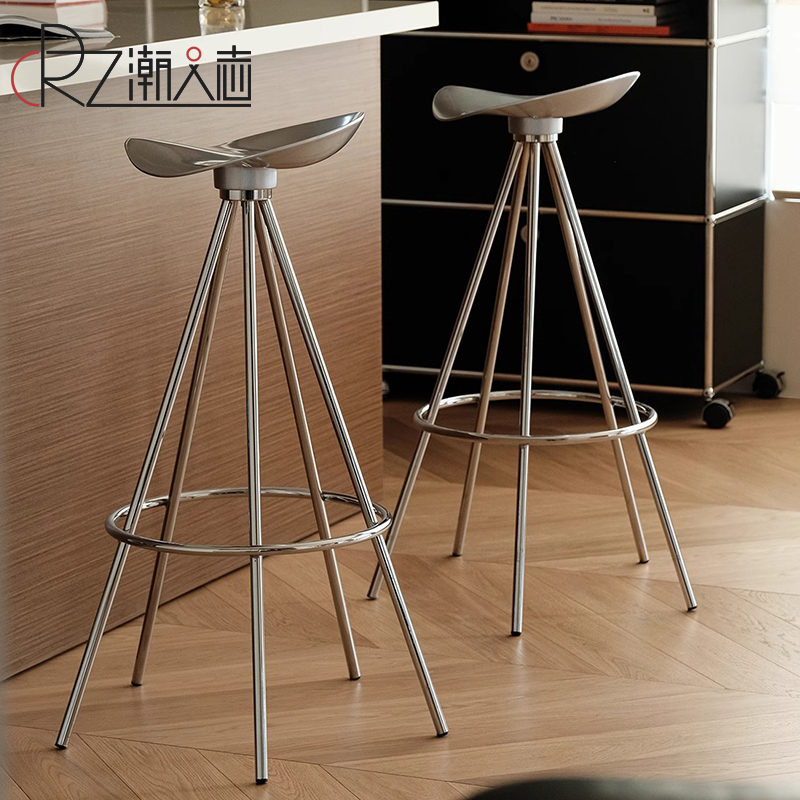 潮人志家居中古包豪斯吧椅餐厅咖啡厅高脚凳子轻奢设计师旋转吧凳