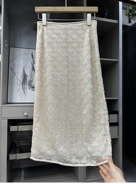 气质女神！外M单重磅及！鳞片串珠亮片半身裙女  C2559