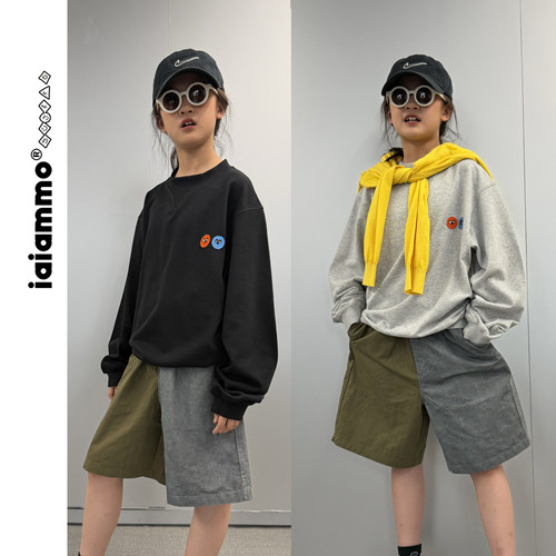 iaiammo丨26SS 原创美式章仔表情印章 男女中大儿童装  卫衣