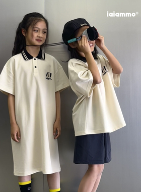 iaiammo丨25SS原创 韩版男女中大儿童装手绘狗狗POLO衫短袖长裙