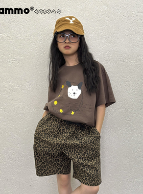 iaiammo丨25插画师合作款抗菌凉感男女中大童装短袖T恤 豹纹短裤