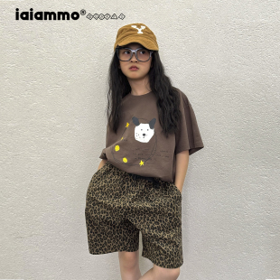 豹紋短褲 iaiammo T恤 短袖 25插畫師合作款 抗菌涼感男女中大童裝
