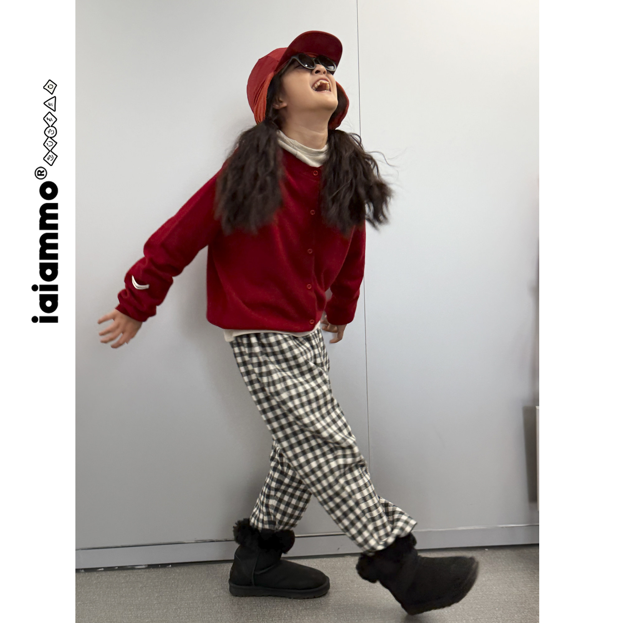 iaiammo丨26AW「新年红」保暖全羊毛针织开衫 男女中大童毛衣外套