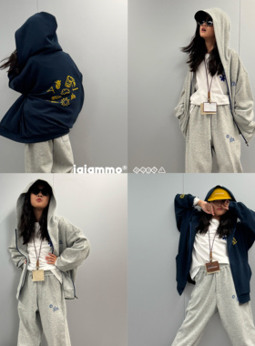 iaiammo丨25AW原创设计涂鸦 小马韩版宽松男女中大童装大帽衫外套