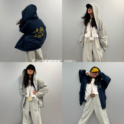 iaiammo丨25AW原创设计涂鸦 小马韩版宽松男女中大童装大帽衫外套