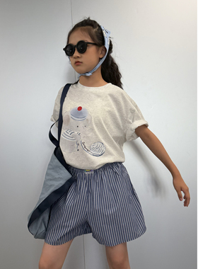 iaiammo | 26SS「插画师合作」男女中大童装插画线团小象 短袖T恤