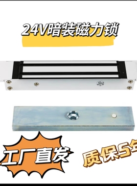 暗装24V磁力锁嵌入式安装磁力锁60kg-350kg门禁锁电磁力锁