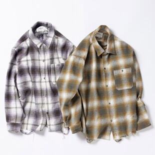 正规代理【superXY】现货 ANACHRONORM 重度做旧破坏工装衬衫