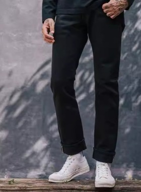 正规代理【superXY】IRON HEART铁心 555 634 888S-SB 纯黑色仔裤