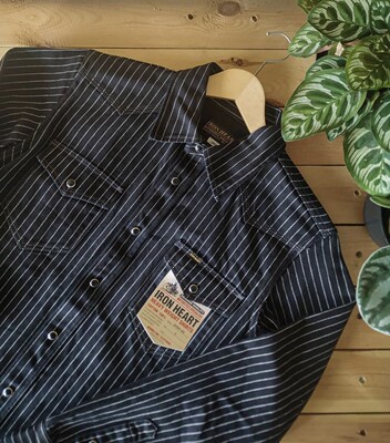 正规代理【superXY】现货  IRON HEART铁心 12oz重磅拔染条纹衬衫