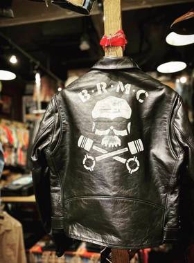 正规代理 【superXY】现货 TOYS McCOY 大骷髅白兰度机车马皮夹克