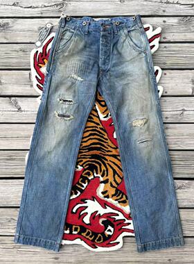 正规代理【superXY】现货 OLD CROW GLAD HAND重水洗做旧工装仔裤