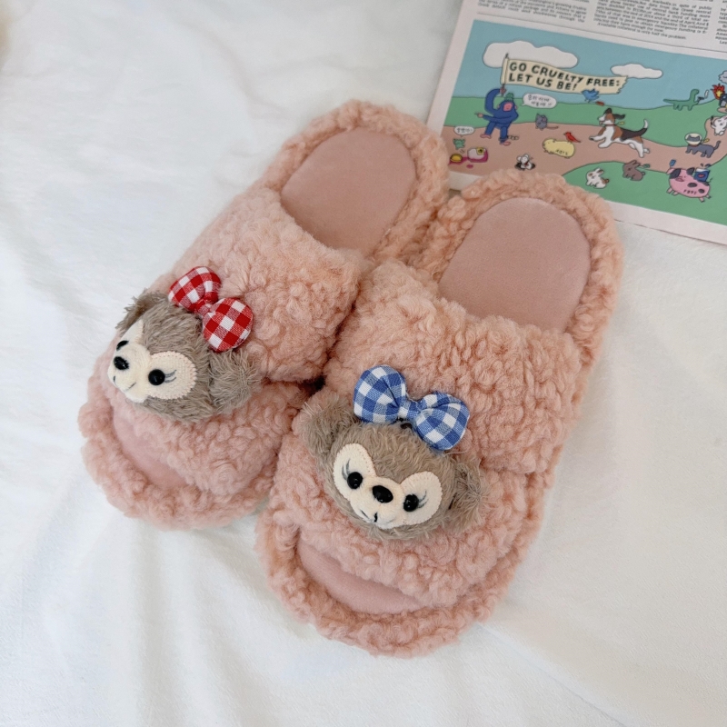 露趾拖鞋防滑卡通通用可爱棉拖鞋
